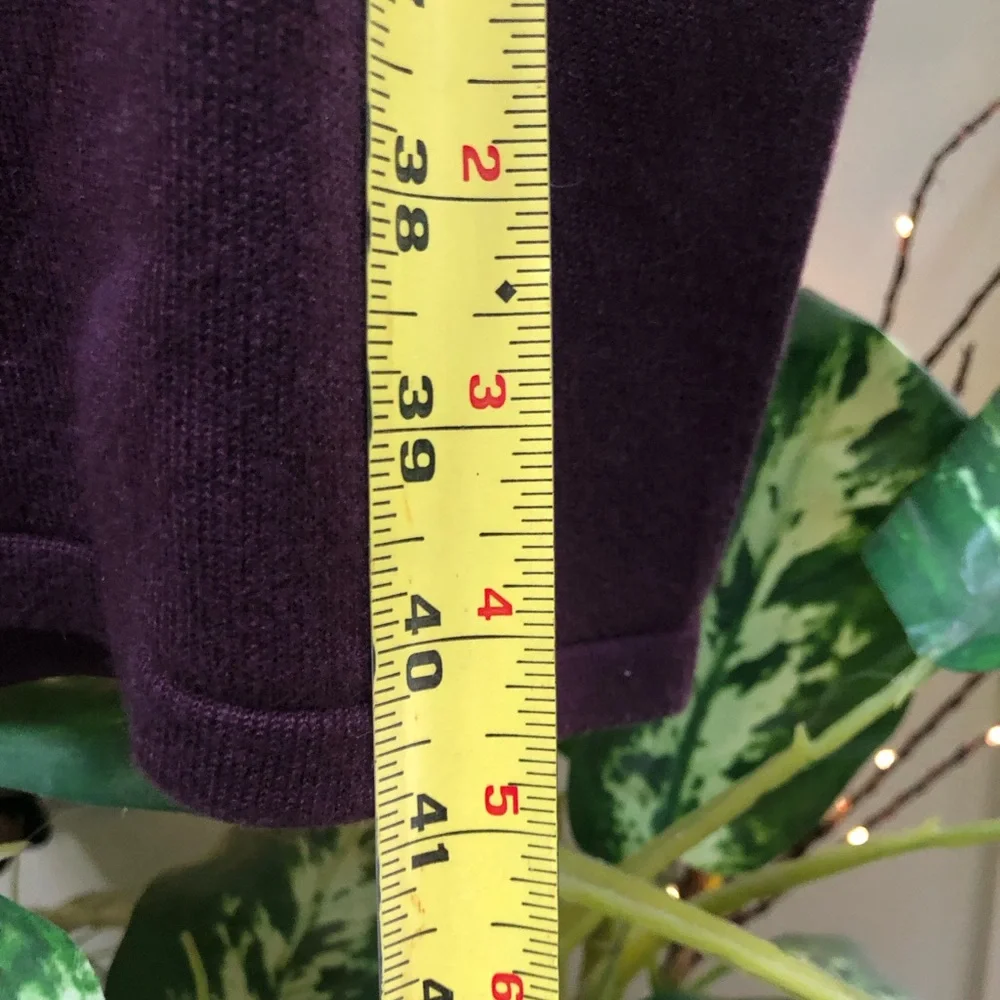 Chadwicks of Boston Purple Cowl Neck Sweater Cozy Knit Shoulder - Hem Approx 41” - Picture 5 of 5